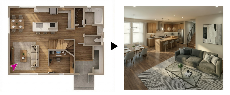 鳥瞰図からイメージパースの作成イメージ