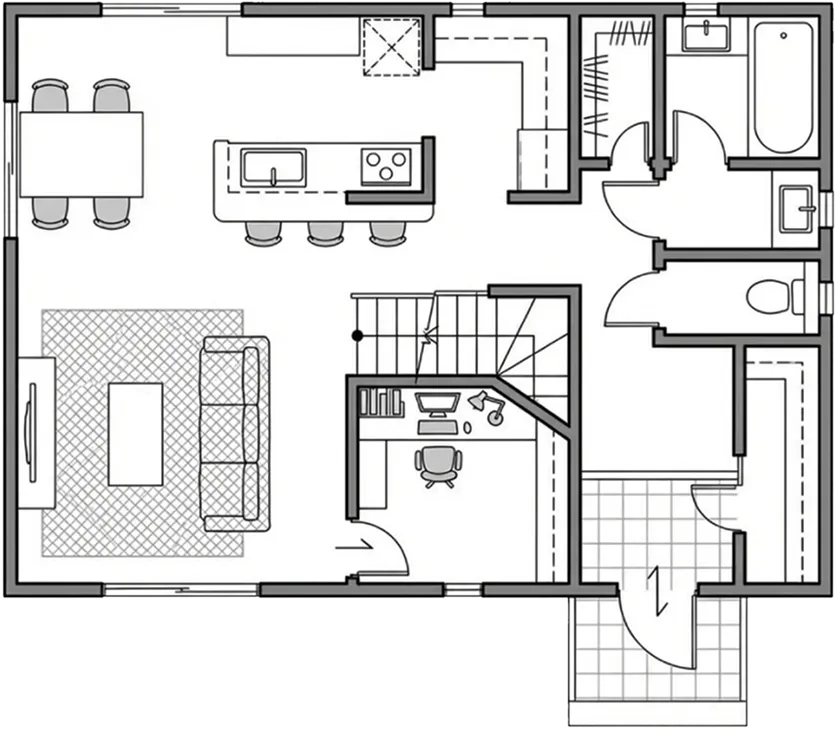 間取りから3D鳥瞰図1