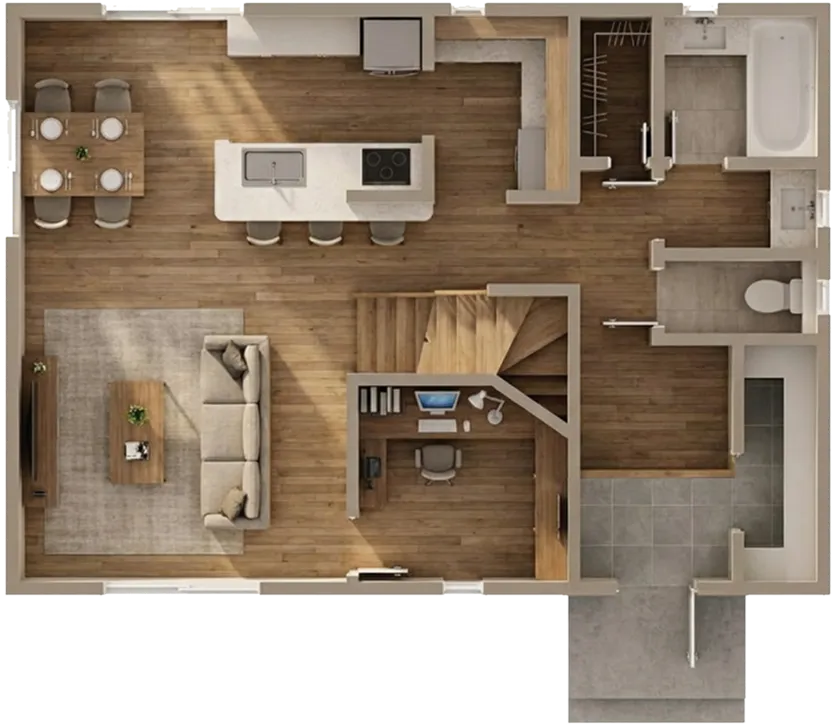 間取りから3D鳥瞰図2