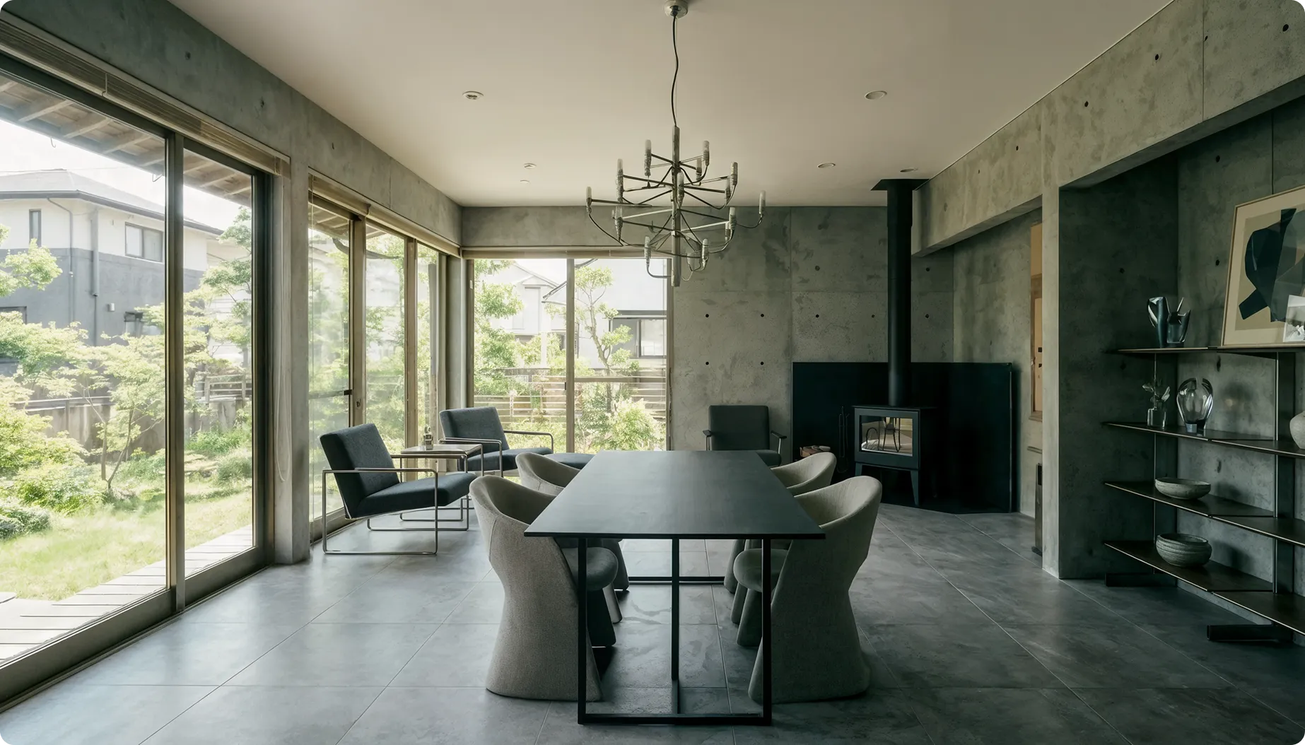 モダンスタイルリビング拡大画像